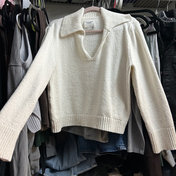 A&F Textural Notch-Neck Sweater - Picture 3 of 5